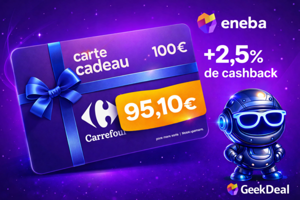 🔥 95,10 € au lieu de 100 € – Carte cadeau Carrefour 100 € | Bon plan Eneba