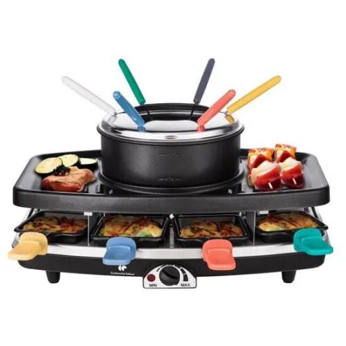 💥 39,99€ au lieu de 44,99€ – Continental Edison Appareil à Raclette & Fondue 8 Personnes