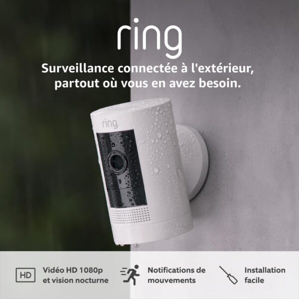 💥 49,99€ au lieu de 79,99€ – Ring Stick Up Cam Caméra Extérieure Sans Fil