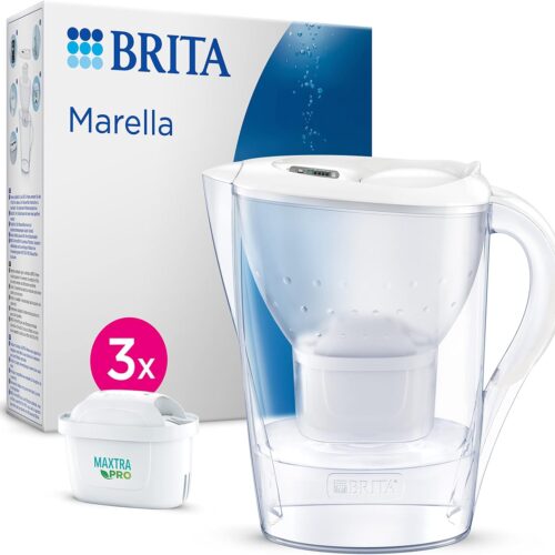 💥 26,15€ au lieu de 34,90€ – BRITA Carafe Filtrante Marella 2,4 L avec 3 Cartouches MAXTRA PRO