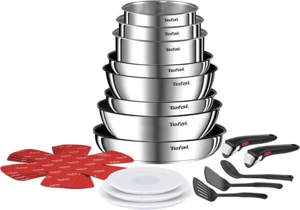 Batterie de Cuisine Tefal 💥 129,99€ au lieu de 264,99€ – Batterie de Cuisine Tefal Ingenio Emotion 20 Pièces Induction (L897SJ04)