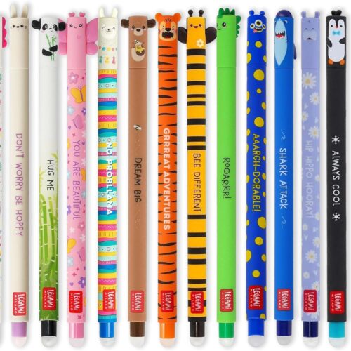 💥 29,89€ – LEGAMI Lot de 14 Stylos Gel Effaçables Animaux 0,7 mm