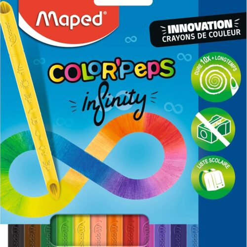 💥 2,29€ au lieu de 3,70€ – Maped Color’Peps Infinity Pochette 12 Crayons de Couleur