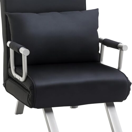 💥 99,90€ au lieu de 124,90€ – Fauteuil Chauffeuse Convertible 1 Place Déhoussable Noir