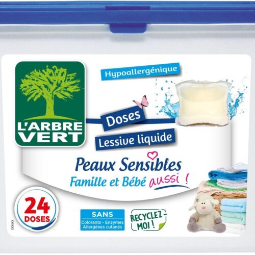 💥 8,69€ – L’Arbre Vert Lessive Liquide Peaux Sensibles (24 Doses)