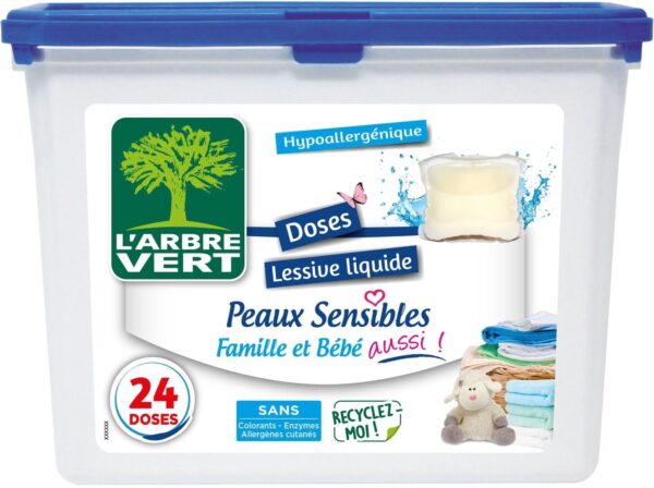💥 8,69€ – L’Arbre Vert Lessive Liquide Peaux Sensibles (24 Doses)